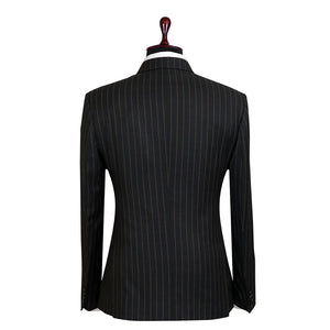 Charcoal Worsted Grey Pinstripe Suit