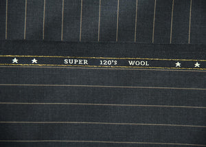 Charcoal Worsted Grey Pinstripe Suit