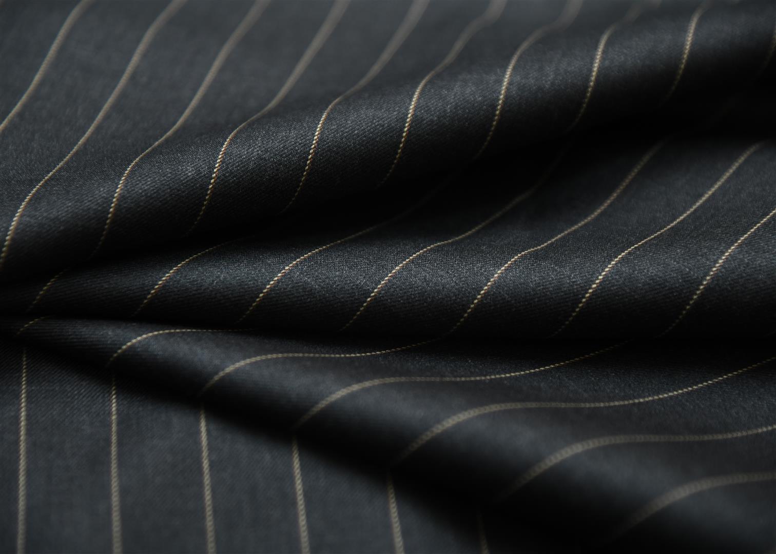 Charcoal Worsted Grey Pinstripe Suit