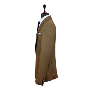 Inoa Tan Brown Plaid Suit