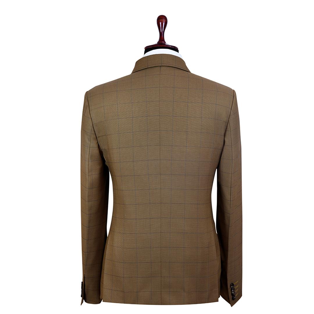 Inoa Tan Brown Plaid Suit