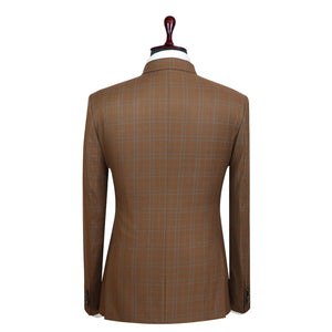 Mocha Men's Brown Plaid Suit