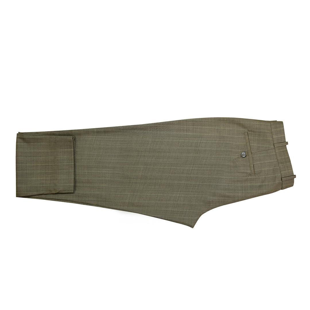 Medlar Olive Green Pinstripe Suit