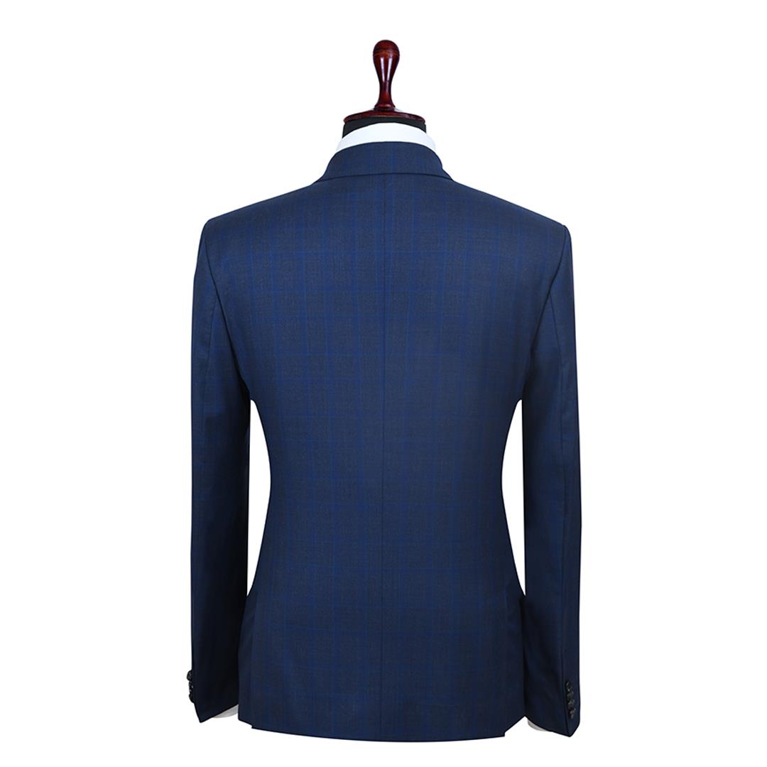 Regent Worsted Blue Plaid Suit